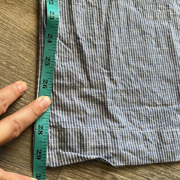 Japna Wide Leg Open Back Sleeveless Cotton Blue White Striped Jumpsuit, Size M - Picture 10 of 16